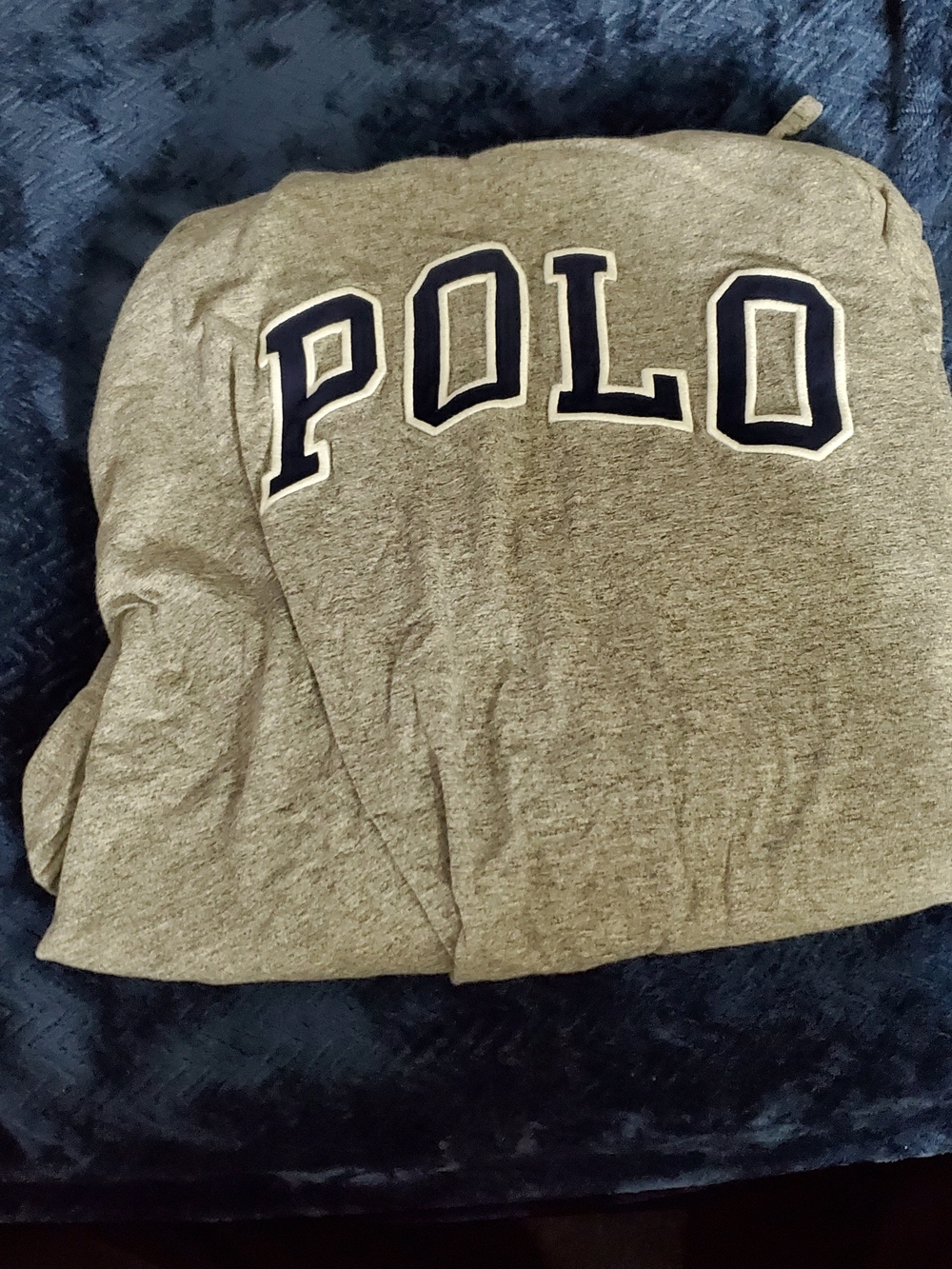 Polo by Ralph Lauren Gray Lightweight Shirt Jacket with Navy Lettering